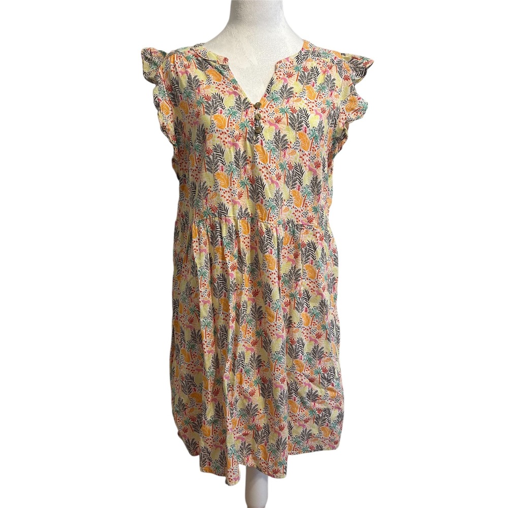 Loft paradise ruffle large summer dress‎ whimsy casual cruise vacation